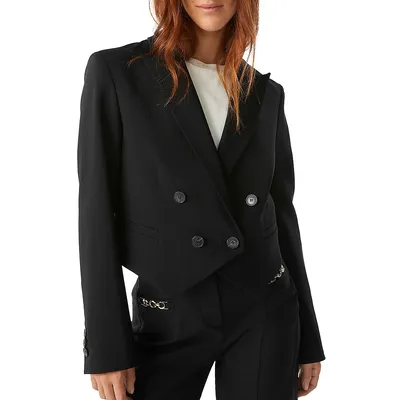 Jack Double-Breasted Cropped Suit Jacket