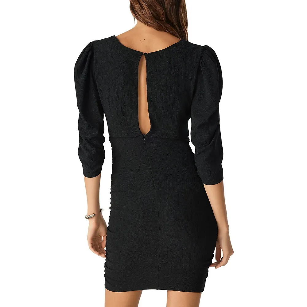 Wally Puff-Sleeve Mini Sheath Dress