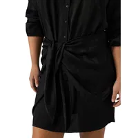 Batz Gathered-Front Mini Shirtdress