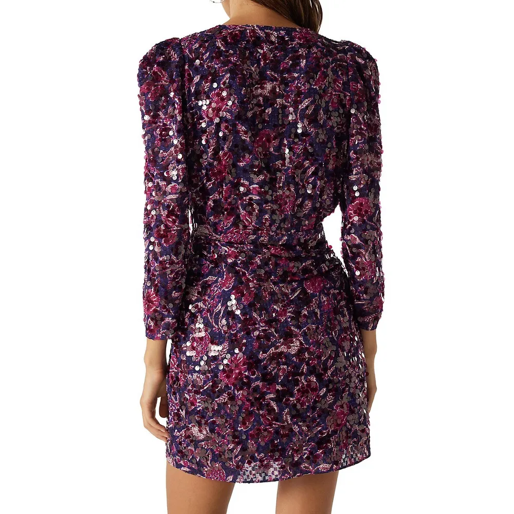 Sola Sequin Printed Mini Dress