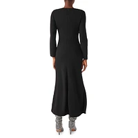 Yona Asymmetrical Cutout Midi Trumpet Dress