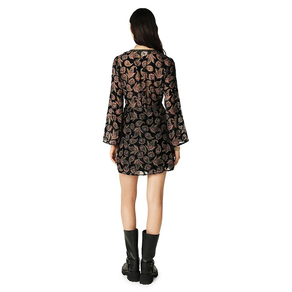 Robin Paisley-Print Mini Dress