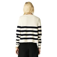 Milo Cropped Breton Stripe Wool-Cotton Sweater