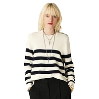 Milo Cropped Breton Stripe Wool-Cotton Sweater