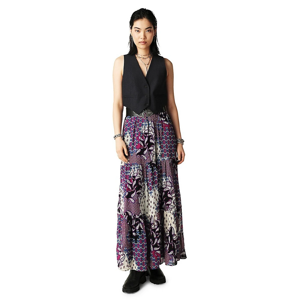 Brooke Printed Tiered Maxi Skirt