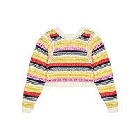 Romy Puff-Sleeve Pointelle Sweater