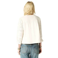 Lucas Eyelet-Sleeve Sweatshirt