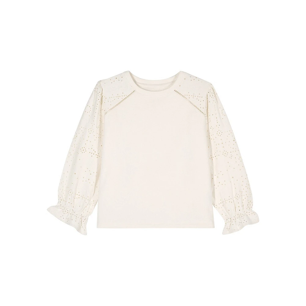 Lucas Eyelet-Sleeve Sweatshirt