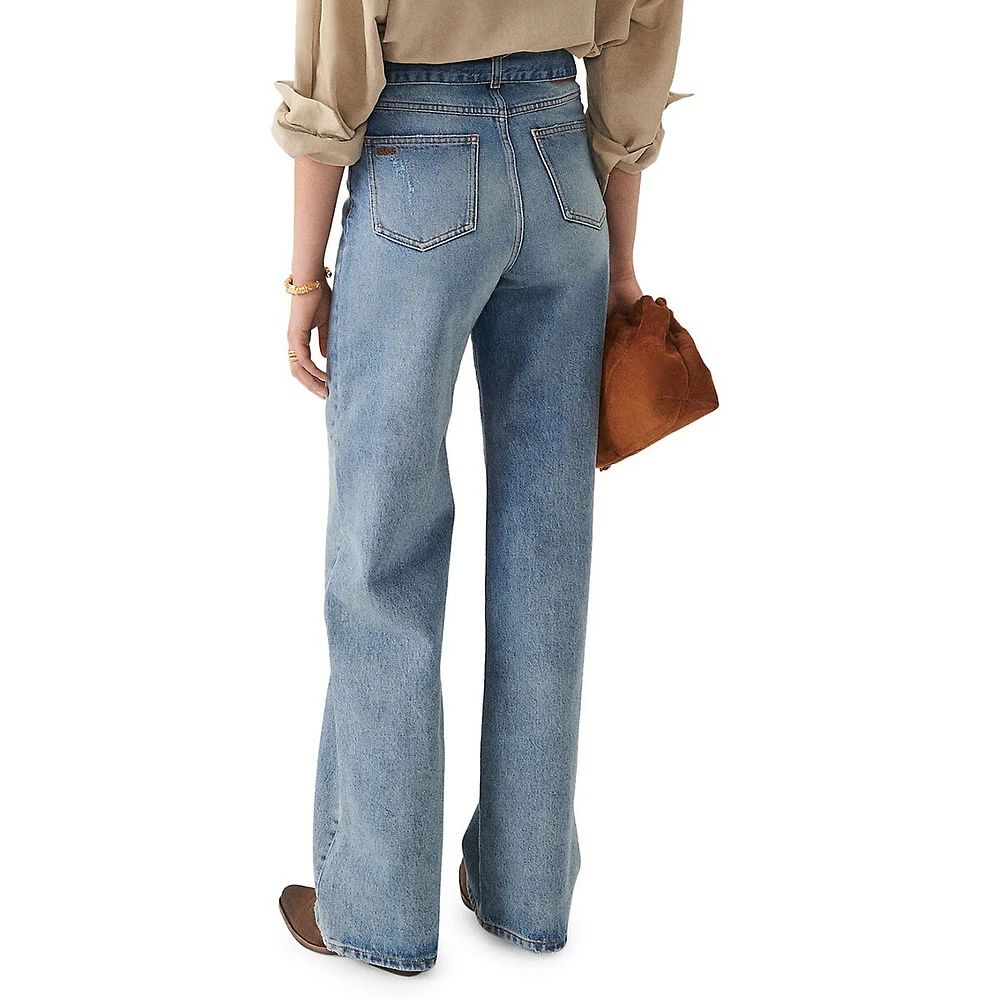 Eugene High-Tie-Waist Flared Jeans