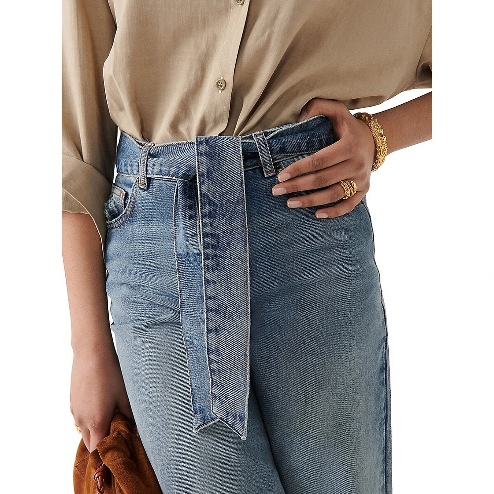 Eugene High-Tie-Waist Flared Jeans