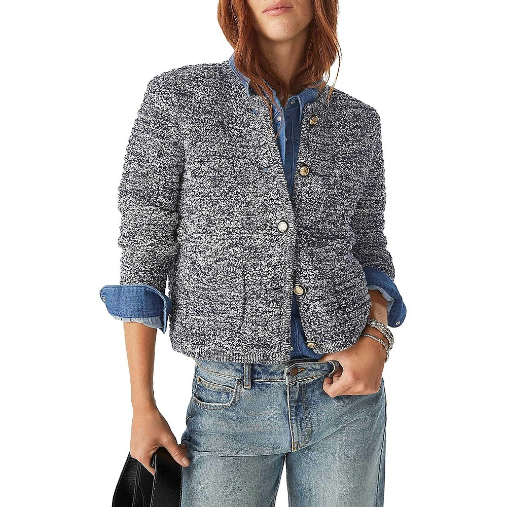 Guspa Textured Crop Cardigan