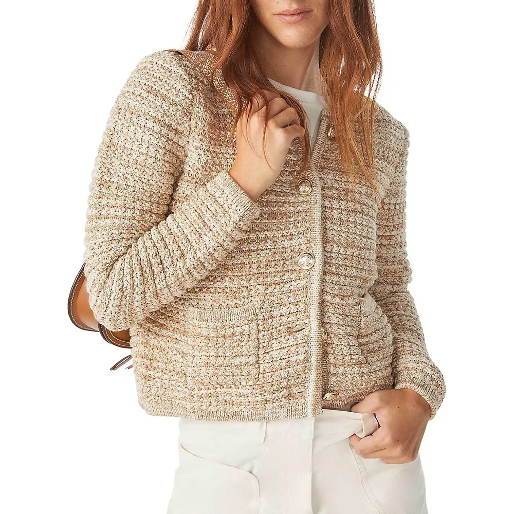 Guspa Textured Crop Cardigan