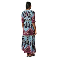 Mahina Geometric-Print A-Line Maxi Dress