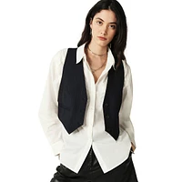 Passy Pinstriped Cropped Suit Vest