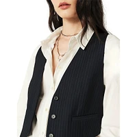 Passy Pinstriped Cropped Suit Vest