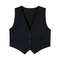 Passy Pinstriped Cropped Suit Vest
