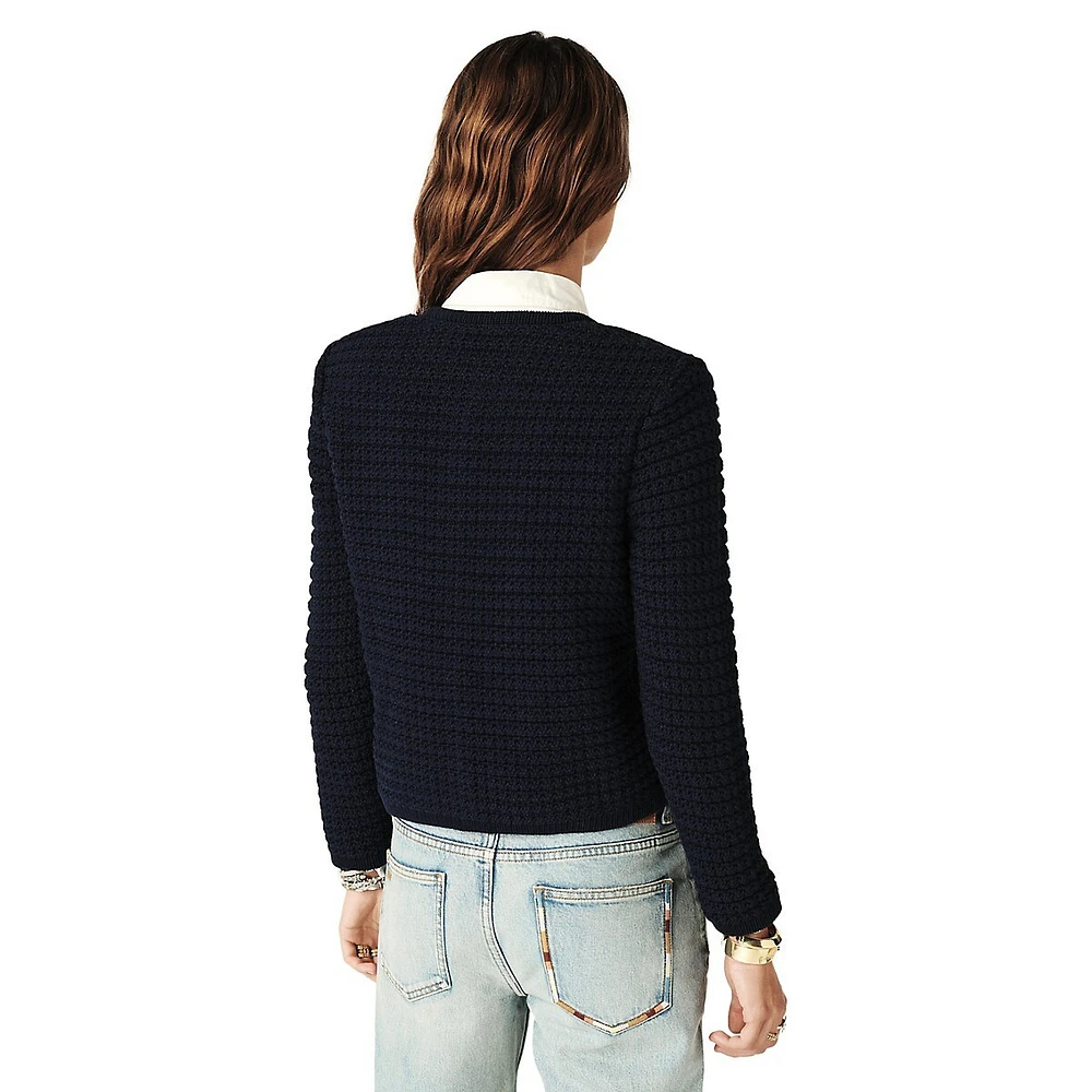 Gaspard Textured-Knit Cardigan