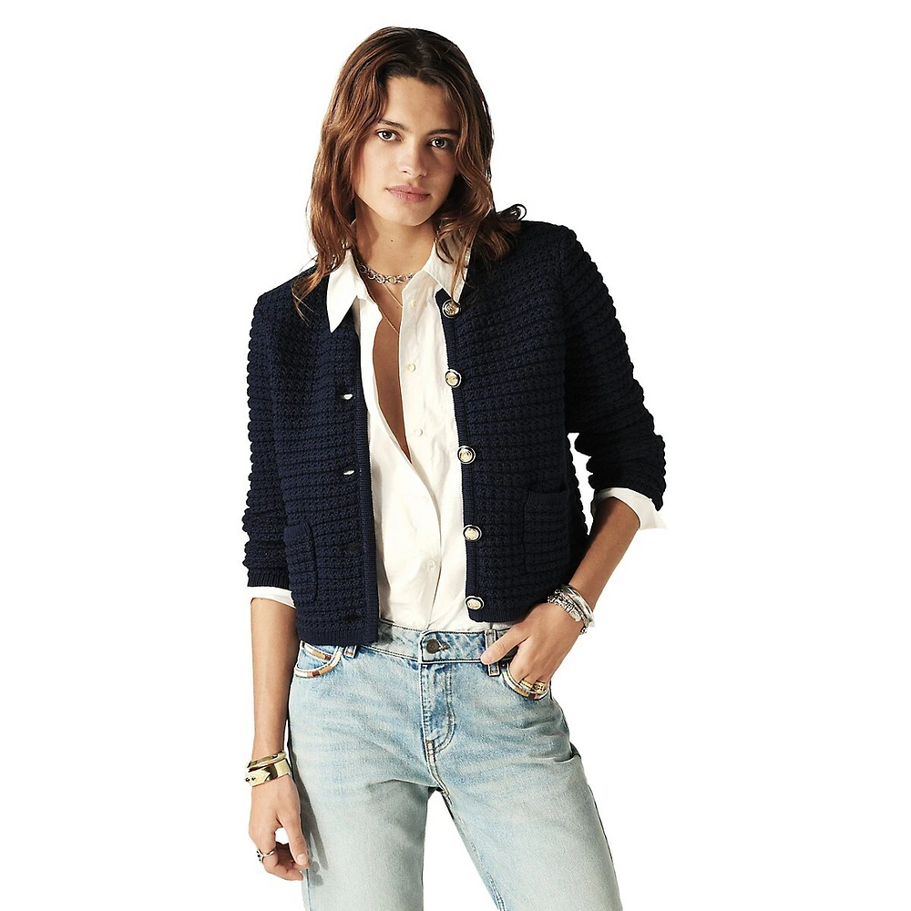 Gaspard Textured-Knit Cardigan
