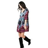 Maddy Printed Babydoll Dress