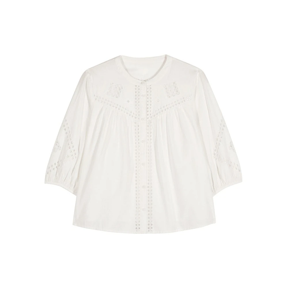 Lirkin Embroidered Voile Short-Sleeve Shirt