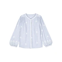 Duha Embroidered Puff-Sleeve Shirt