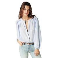 Duha Embroidered Puff-Sleeve Shirt