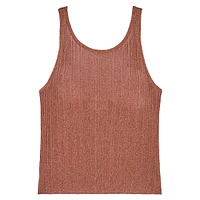 Zak Shimmering Ribbed-Knit Tank Sweater