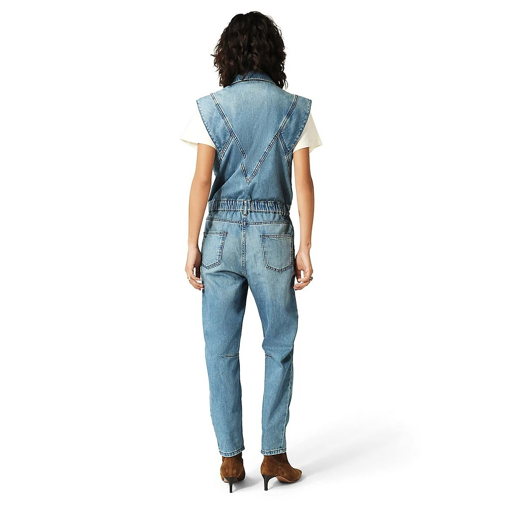 Figo Sleeveless Denim Jumpsuit