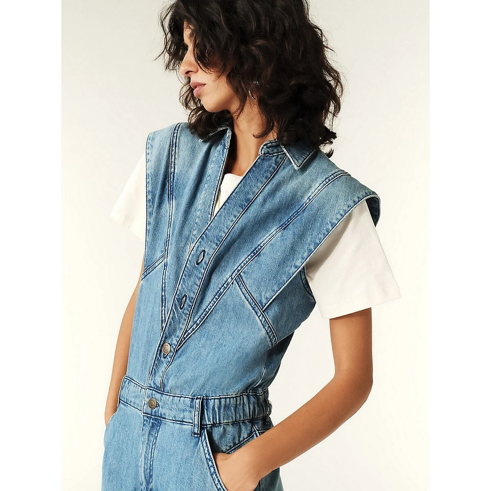 Figo Sleeveless Denim Jumpsuit