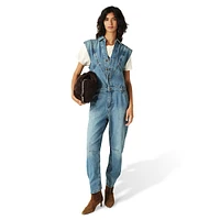 Figo Sleeveless Denim Jumpsuit