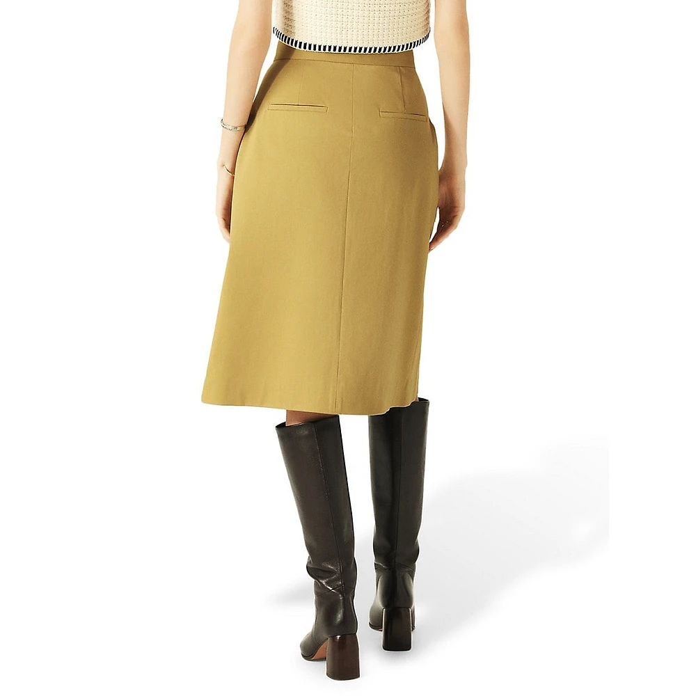 Bastien Patch-Pocket Wrap Midi Skirt