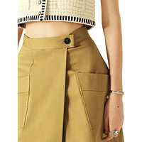 Bastien Patch-Pocket Wrap Midi Skirt