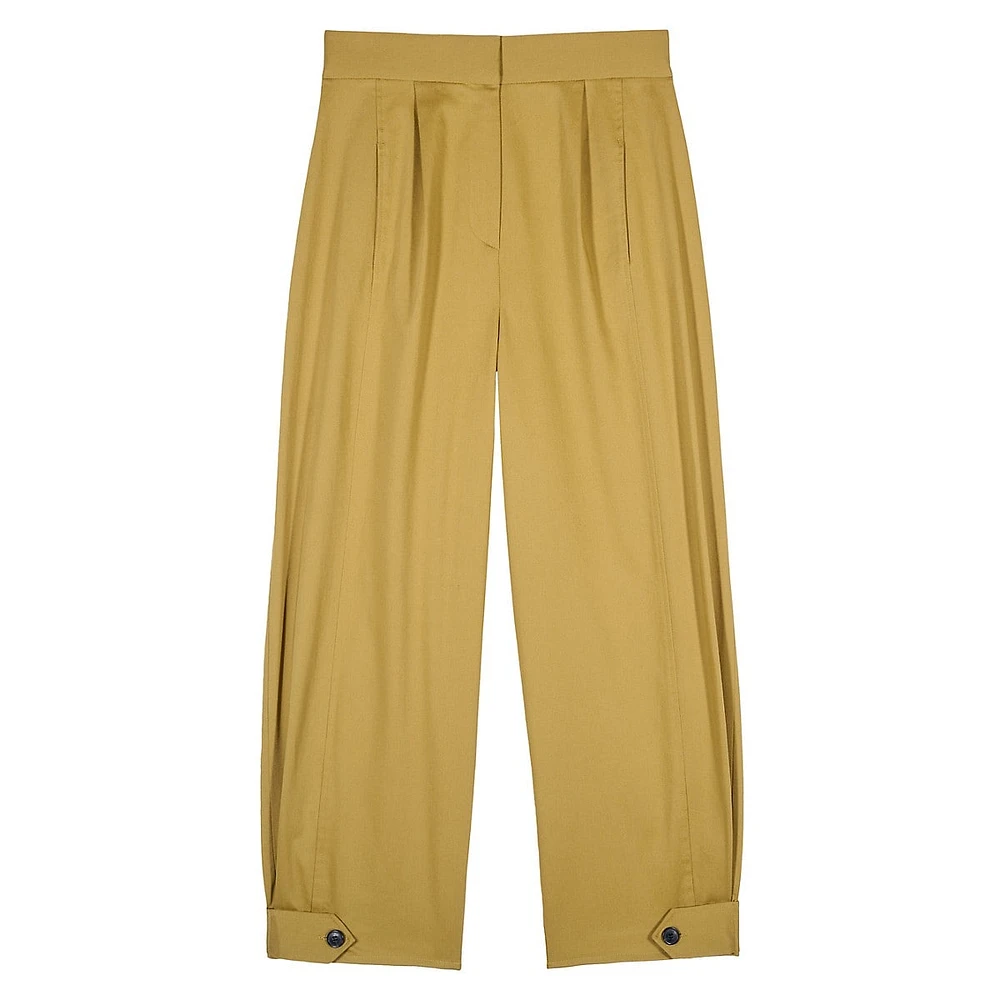 Bryan Pleated Tapered-Leg Cropped Trousers