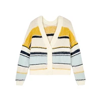 Bity Alpaca-Blend Striped Relaxed Cardigan