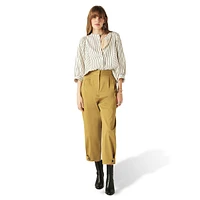 Lioba Striped Collarless Button-Up Shirt