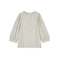 Lioba Striped Collarless Button-Up Shirt