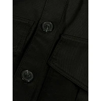 Lincoln Puff-Sleeve Cargo-Pocket Mini Shirtdress