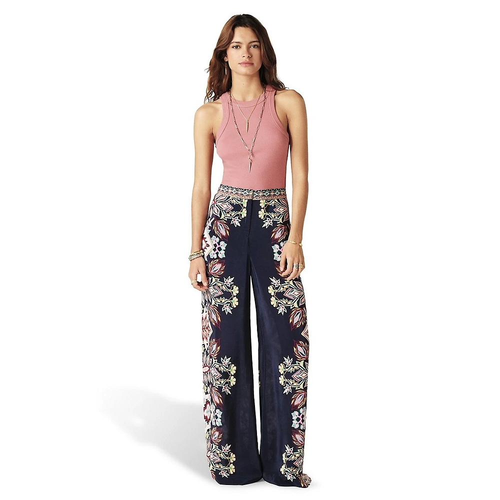 Lilou Printed Wide-Leg Pants