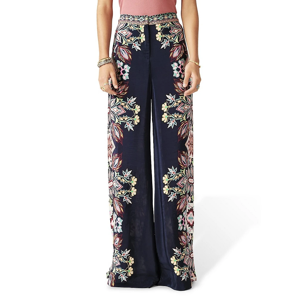 Lilou Printed Wide-Leg Pants