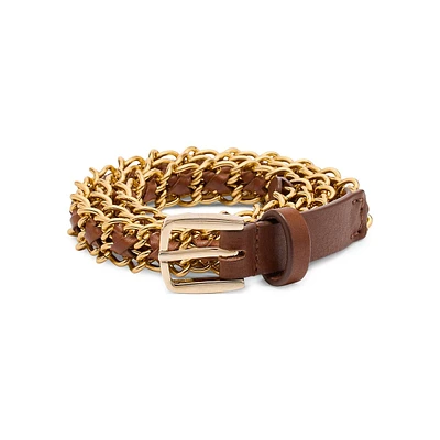 Brooke Chain-Link Leather Belt