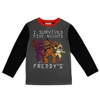 Five Nights At Freddys Characters I Survived Grey Sleep Lounge Pajamas Set