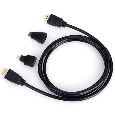 3 In 1 Gold Plated Hdmi + Mini + Micro Hdmi Adapter Cable