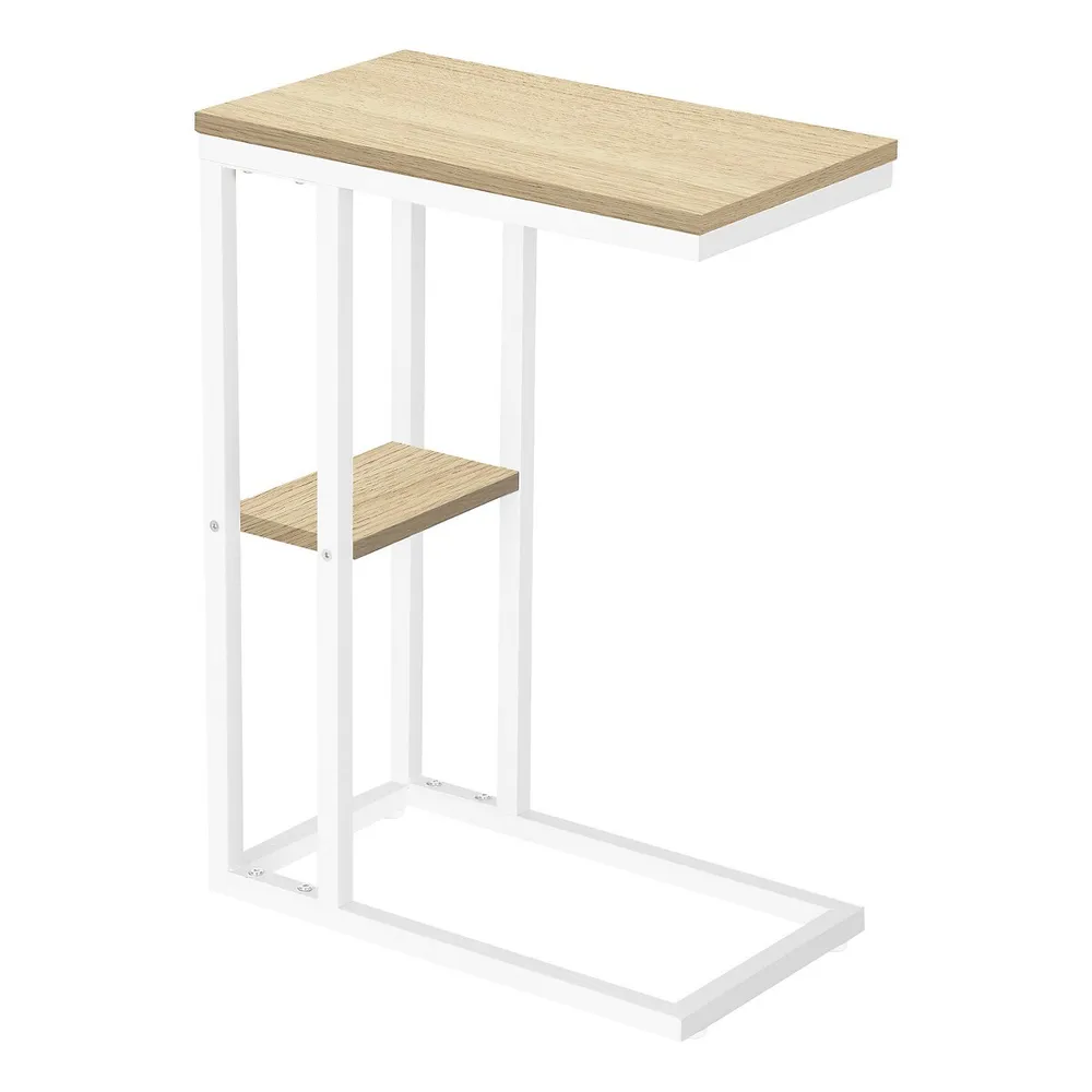 Accent Table 25"h Natural White Metal