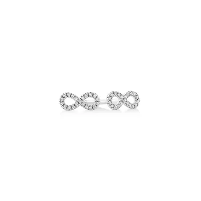 Mini Infinity Earrings With Diamonds In Sterling Silver