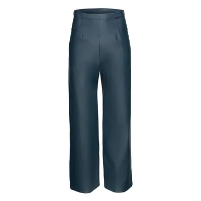 Navy 'leather' Trousers