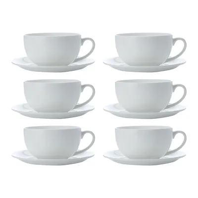 Set Of 6 Cappuccino Cup And Saucer