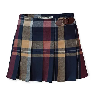 Girls Pleated Skirt With Buckle Detail