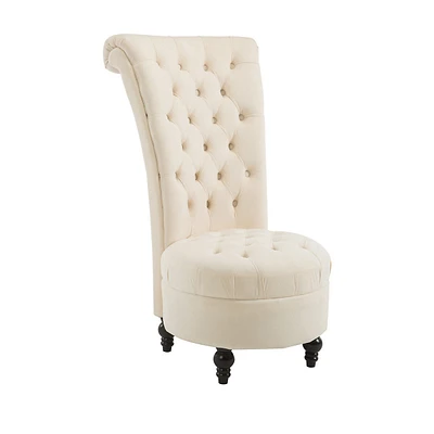 45" High Back Tufted Velvet Accent Chair