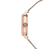 Montre en acier inoxydable rose doré avec bracelet milanais Amourette ME010100