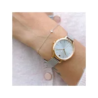 Montre analogique en acier inoxydable plaqué or rose Amourette et bracelet milanais ME010011